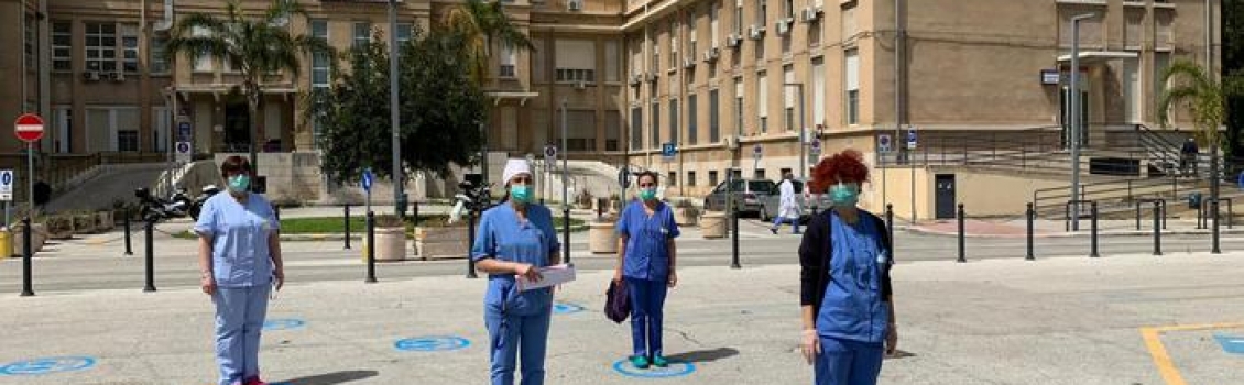 Fase 2: al Policlinico di Bari stencil per il distanziamento